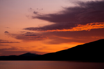 Silhouette of Skye at sunset