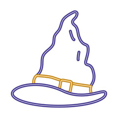 halloween witch hat neon style icon