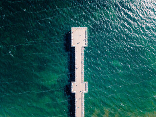 Pier in Gdynia Orlowie view from the drone