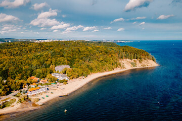 cliff in Gdynia Orłowo photo from a drone