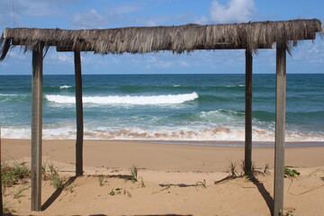 cabana on the desert brazilian beach