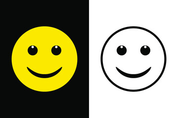 Emoticons face expression on color and line black color design concept. Very suitable in various business purposes, also for icon, symbol and many more.
