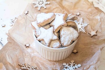New Year's cookies in the form of stars