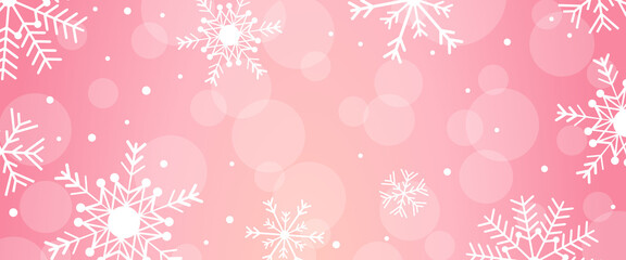 Pink Christmas snow winter season holiday background design - 386900434