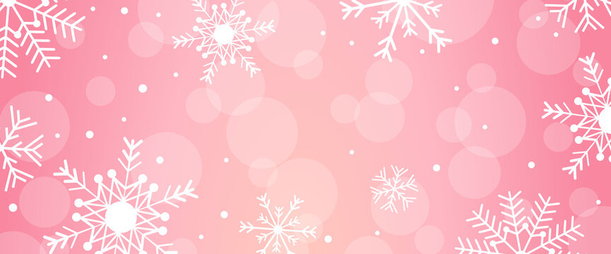 Pink Christmas snow winter season holiday background design