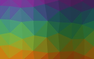 Fototapeta premium Dark Multicolor, Rainbow vector polygonal background.