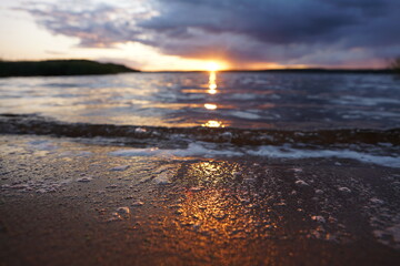 Fototapeta na wymiar sunset on the beach