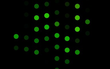 Dark Green vector background with bubbles.