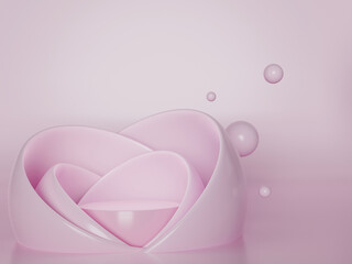 3d pink podium minimal studio background. Display for woman cosmetic perfume fashion product.