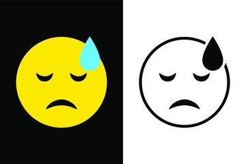 Emoticons face expression on color and line black color design concept. Very suitable in various business purposes, also for icon, symbol and many more.
