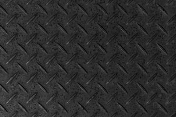 Diamond patterned steel sheet pattern and background seamless or Black Steel plate floor background