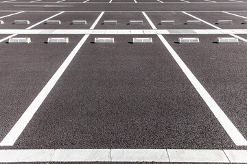 Empty car parking, Car parking lot with white mark, Parking lane outdoor in public park