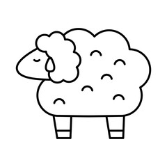 sheep animal line style icon