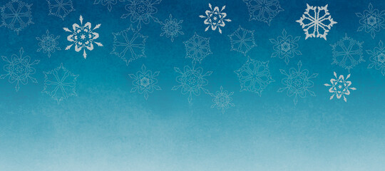 Naklejka na ściany i meble クリスマスに使える雪の結晶のイメージの背景素材