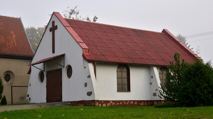 built in 1686, a gothic Catholic church dedicated to Saint Joseph in the village of Ruszkowo in Warmia and Masuria in Poland