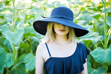 girl in black swimsuit
