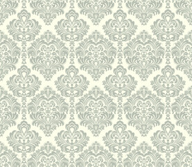 Seamless light background with brown pattern in baroque style. Vector retro illustration. Ideal for printing on fabric or paper for wallpapers, textile, wrapping. 