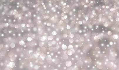 Silver abstract snow falling winter, Christmas holiday and  new year background