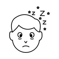 Obraz na płótnie Canvas head man with Insomnia z letters line style icon