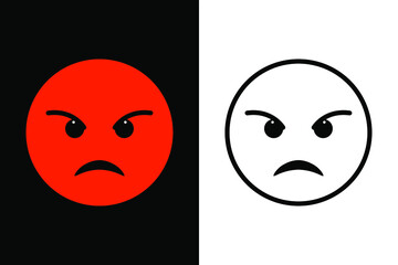 Emoticons face expression on color and line black color design concept. Very suitable in various business purposes, also for icon, symbol and many more.