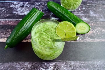 Es Timun Serut, Indonesian shaved cucumber ice with lime and sweet basil seeds 