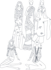 Handmade Female Fashion Design, Illustration