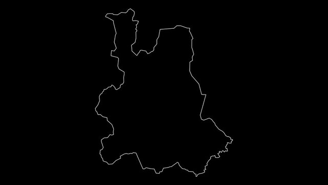 Houet Burkina Faso province map outline animation