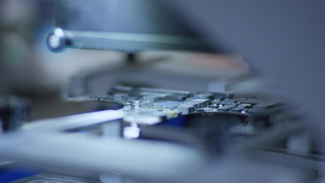 Smartphone is being repaired in workshop