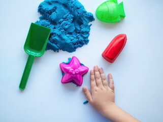 Children's creativity. Kinetic sand games for child development at home. Sand therapy. Development...
