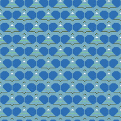 Vector seamless pattern texture background with geometric shapes, colored in blue, green, white colors.