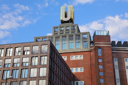 DORTMUND, GERMANY - SEPTEMBER 16, 2020: Dortmunder U (U-Turm), a former brewery building converted to museum and centre for the arts. Dortmund is the largest city in Ruhr area of Germany.