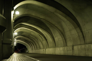 Ancient Roman heritage tunnel light