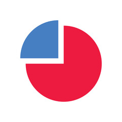 Pie chart Flat Icon Color Design Vector Template Illustration