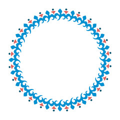 Floral round frame. Festive banner. Vector illustration.