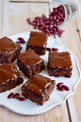 Red kidney bean chocolate brownies. Vegan and gluten free