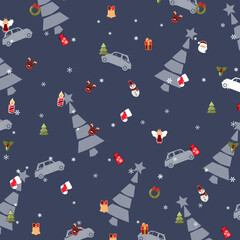Purple holiday Christmas background with attributes