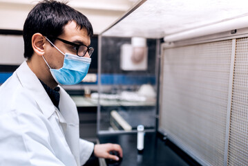 Male Scientist Working in Laboratory