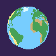 Vector Pixel Globe Illustration