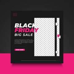 Black Friday sale banner template with modern minimalist concept