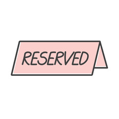 plate with the inscription reserved- vector illustration
