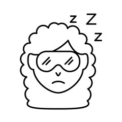 head woman with Insomnia z letters line style icon