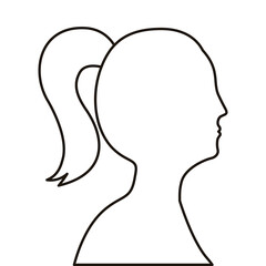 profile woman figure line style icon