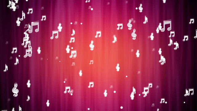 4K Music Musical symbols and notes, Music beat loop ready animation for your event, projection background, audio visualization, fashion show, concert stage, music video, video art, VJs or party