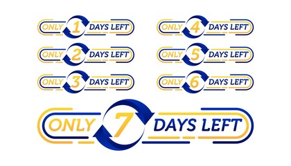 Days left countdown set template.