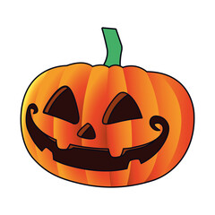 halloween pumpkin face isolated icon
