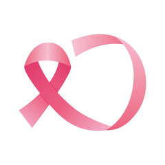 pink ribbon breast cancer silhouette style icon