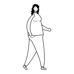 young woman female walking avatar character