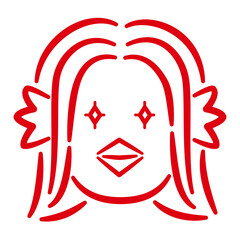 手描き風線画のアマビエ