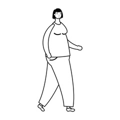 young woman female walking avatar character