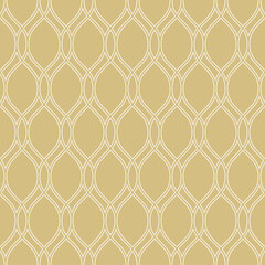 Fototapeta premium Seamless ornament. Modern background. Geometric modern golden and white wavy pattern